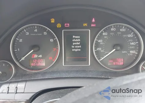 2004 Audi S4 4.2 from USA, damaged, VIN WAUPL68E54A260027